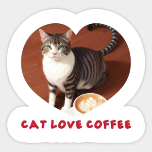 Cat Coffee Lover Sticker